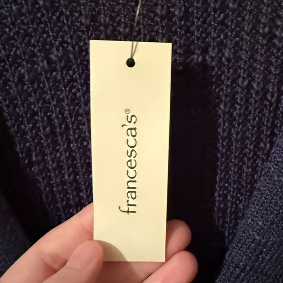 Francesca's Collections Deep Blue Knit Cardigan Long - Picture 5 of 6